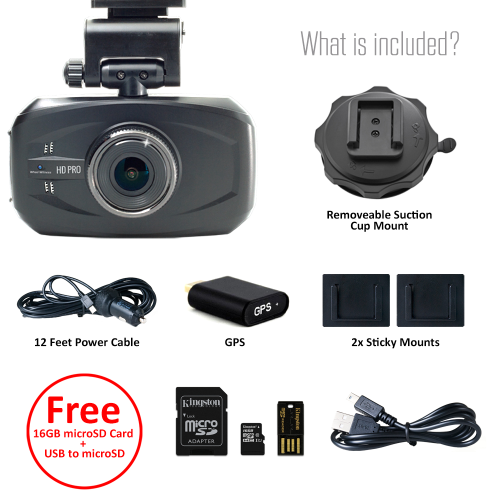 WheelWitness HD PRO Dash Cam with GPS - 2K Super HD - 170° Lens - Advanced  Driver Assistance - for 12V Cars & Trucks - Night Vision Dashboard Camera  Ambarella A…