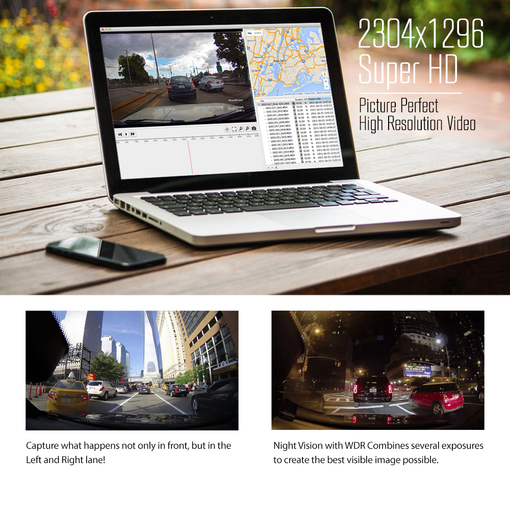 WheelWitness HD PRO Dash Cam with GPS - 2K Super HD - 170° Lens - 16GB  microSD - Advanced Driver Assistance - For 12V Cars & Trucks - Night Vision